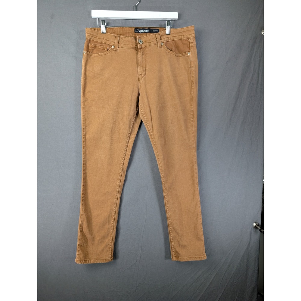 Jordache Skinny Jeans Womens 14 Brown Camel Tan Denim Stretch